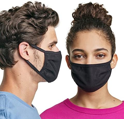 AİRQUEEN [10 Maske] Hane'nin Erkek ve Kadın Yumuşak 3 Katlı %100 Pamuklu Yıkanabilir ve Tekrar Kullanılabilir Yüz Maskeleri Ayarlanabilir