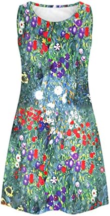 Kadın İlkbahar & yaz elbisesi 2023 Plaj Çiçek Tshirt Sundress Casual Cepler Boho Tank Elbise