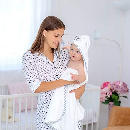 Bambu Bebek Havlusu-XL kapüşonlu bebek banyo havlusu-Banyo eldiveni ile komple Set-Yenidoğan havlu veya bebek havlusu olarak harika