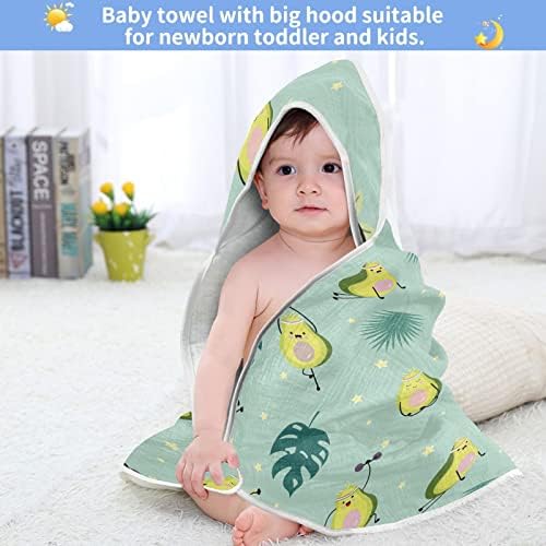 vvfelıxl Bebek Kapşonlu Havlu Yeşil Avokado palmiye yaprakları Yıldız Egzersiz Yeşil Emici bebek havluları Pamuk Yumuşak banyo havlusu