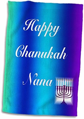 Mavi Degrade Havlu Üzerine Happy Chanukah Nana'nın 3dRose Baskısı (twl-220966-1)
