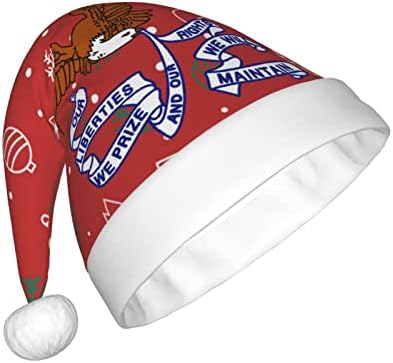 Iowa Eyalet bayrağı komik yetişkin peluş Santa şapka Noel şapka kadınlar ve erkekler İçin Noel tatil şapka