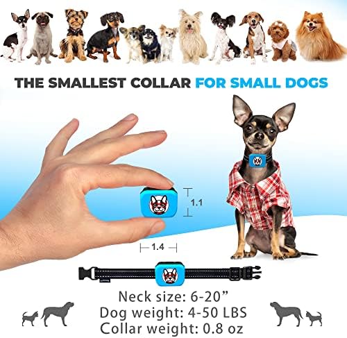Küçük Köpek Bark Yaka Şarj Edilebilir-Küçük Köpekler için En Küçük Bark Yaka 5-15lbs-En İnsancıl Dur Barking Yaka-Köpek Eğitimi Şok