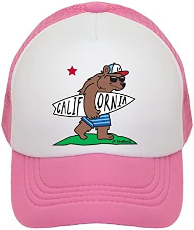 JP Karalamalar Kaliforniya Ayı Bayrağı Şapka Çocuklar kamyon şoförü şapkası. Beyzbol Örgü Arka Kapak Bebek, Yürümeye Başlayan Çocuk