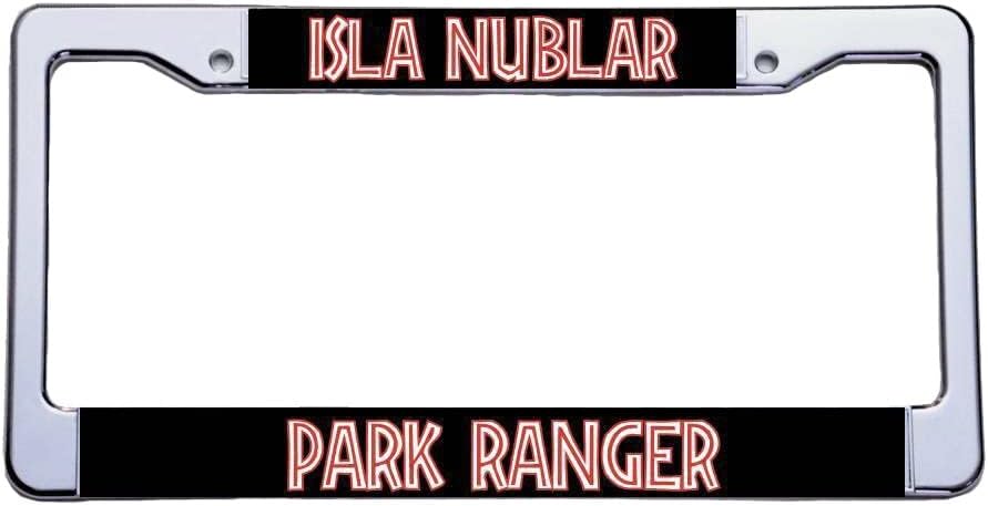 Plaka çerçevesi Jurassic Park Hayranları için Isla Nublar / Park Ranger Plaka Tutucu (Isla Nublar / Park Ranger-Gümüş)