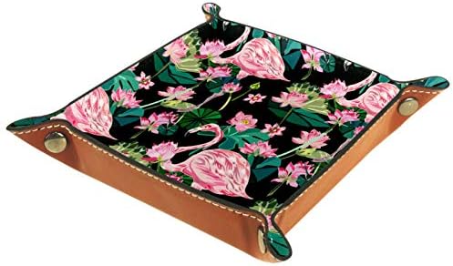 Lyetny Flamingo Desen Organizatör Tepsi saklama kutusu Başucu Caddy Masaüstü Tepsi Değişim Anahtar Cüzdan bozuk para kutusu Tepsi Depolama