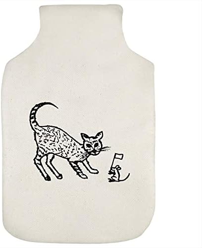 Azeeda 'Beyaz Bayraklı Fare ve Kedi' Sıcak Su Şişesi Kapağı (HW00027448)
