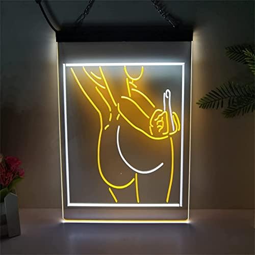 DVTEL kadınlar çıplak göt Neon burcu Led modelleme ışık aydınlık harfler tabela akrilik Panel Neon dekoratif ışık, 30X40cm otel restoran