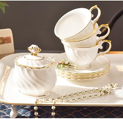 YTYZC Kemik Çini Kahve Seti Öğleden Sonra çay seti Küçük Luxurys çay bardağı Eve Taşınma Hediyeler (Renk: E)