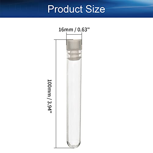 Bettomshın 200 Adet Plastik test tüpü s Beyaz Kapaklı Mini test tüpü 3.94 x 0.63 Saklama Kabı Boncuk Maya Örneği Örnek Laboratuvar