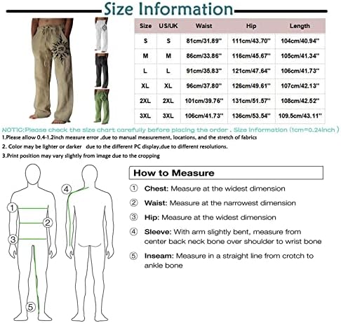 Erkekler Yaz Pamuk Keten Pantolon Gevşek Cepler Elastik Bel İpli Pantolon Rahat Hafif Koşu Moda pantolon