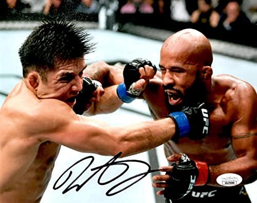 Demetrious Johnson imzalı imzalı 8x10 fotoğraf UFC JSA Tanık Mighty Mouse