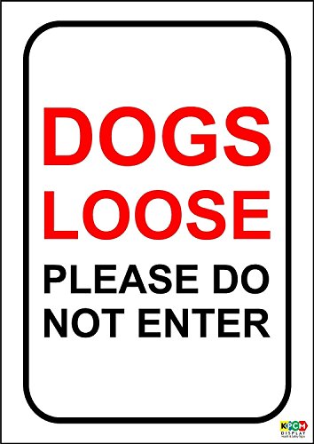 Köpekler Gevşek Lütfen İşareti Girmeyin-Sert plastik 200mm x 150mm