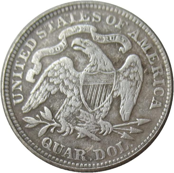ABD 25 Cent Bayrağı 1866 Gümüş Kaplama Çoğaltma hatıra parası