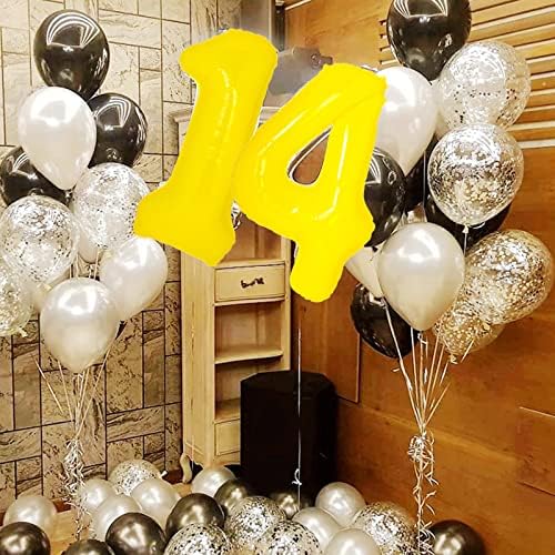 40 İnç Sarı Büyük Sayılar 4 Balonlar Haneli 4 Helyum Balonları, folyo Mylar Büyük Sayı Pastel Balonlar Doğum Günü Partisi Yıldönümü