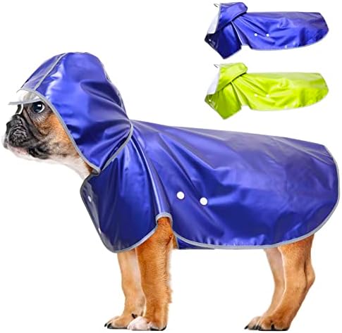 Weesiber Köpek Yağmurluk Su Geçirmez, Yansıtıcı Köpek Yağmurluk Ceket ile Şeffaf Ağız Hood, Ayarlanabilir Hafif Köpek Panço Slicker