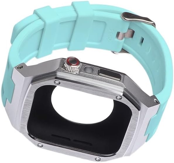 MURVE Renkli Silikon Kayış Metal Kasa Apple Watch iWatch için SE 8 7 6 5 4 40mm 41mm 44mm 45mm Erkekler Değiştirin Bant Modifikasyonu