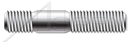 (25 adet) M27-3. 0x110mm, DIN 939, Metrik, Saplamalar, Çift Uçlu, Vidalı Uç 1.25 X Çap, A2 Paslanmaz Çelik
