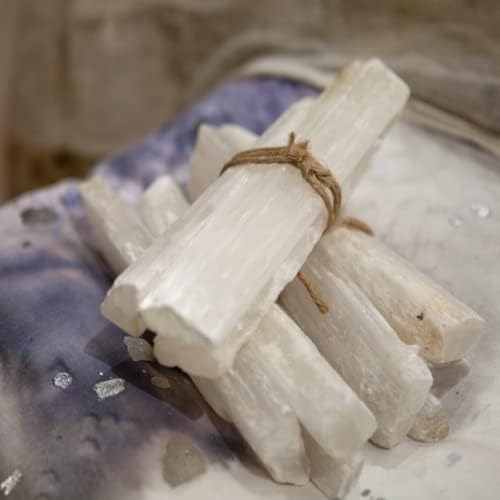 Mineralist Koleksiyonu Kristal Şifa Taşları, Selenit Sticks, 1 Parça Sakinleştirici Etkileri ile 14-18 inç-0.5 LB Selenit Değneklerini,