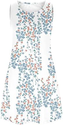 Kadınlar için yaz Elbiseler 2023 Plaj Çiçek Tshirt Sundress Casual Cepler Boho Tankı Elbise
