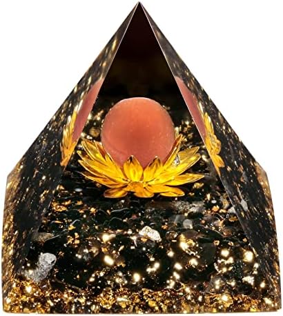 Amogeelı Bakır lotus Çiçeği Kristal Küre Orgon piramidi Pozitif, şifa taşı Piramit ev ofis dekorasyonu, Carnelian