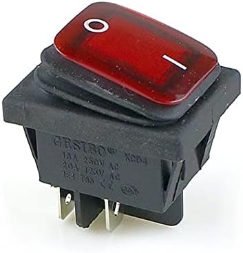 FACDEM KCD4 siyah kırmızı yeşil Rocker su geçirmez anahtarı güç anahtarı 2 pozisyon ON-of 4 Pins ile ışık 16A 250VAC/20A 125VAC (renk