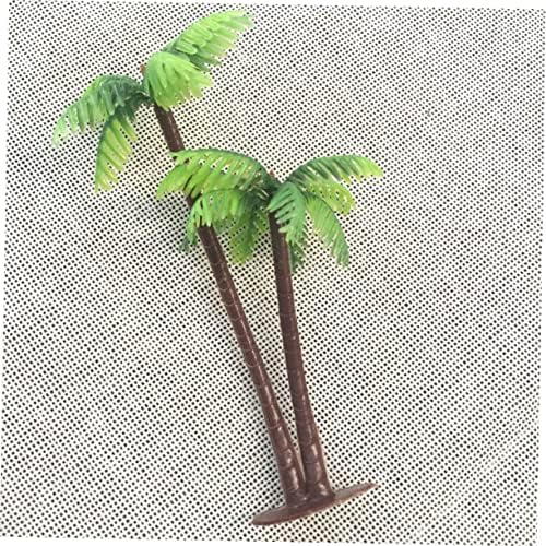 Luxshıny 16 Pcs Miniture Dekorasyon Yapay Palmiye Ağacı Tren Dekor Kum Tepsi Minyatürleri Ağacı Dekorasyon Ağaçları için Model Tren