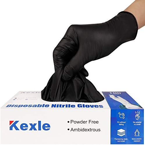 Kexle Nitril tek kullanımlık eldivenler 100'lü paket, Lateks İçermeyen iş güvenliği eldiveni Gıda Kolu veya Endüstriyel Kullanım için