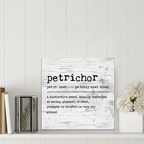 Ahşap İşareti Petrichor Çözünürlüklü Tipografi Ahşap Plak Komik Petrichor Alıntı Çiftlik Evi Duvar Sanatı Rustik Duvar Süslemeleri