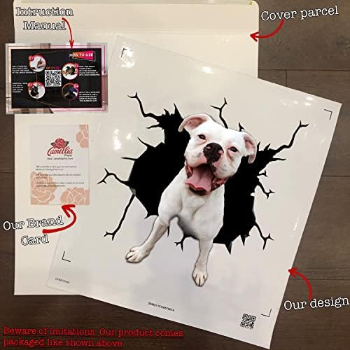 Boxer Araba Çıkartması Oval Sevimli Boxer Köpek Çıkartmaları Serin Pencere Çıkartmaları Kızlar için Komik Memes 3D Araç Sticker