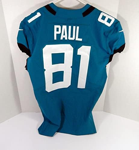 2018 Jacksonville Jaguars Niles Paul 81 Oyun Yayınlanan Teal Forması 42 DP48830-İmzasız NFL Oyunu Kullanılmış Formalar