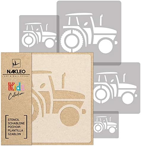 NAKLEO 5 pcs Kullanımlık Plastik Şablonlar-Traktör Ülke Çiftlik-13.4 için 3.5 - Desen Çocuk Çocuk Boyama Şablon Odası Dekor-Zanaat