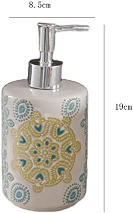 Banyo Mutfağı için Pompalı HUİJİE Seramik Sabunluk - 420Ml Çin Desenli Şampuan Şişesi, Gösterildiği Gibi Çok İşlevli Taşınabilir Ev
