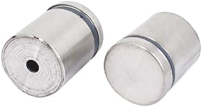 X-DREE 25mm x 30mm Paslanmaz Çelik Reklam çerçevesiz cam Standoff Pin Kelepçe 2 adet (Pin de vidrio günah marco de publicidad de acero