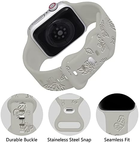 Kazınmış Silikon Spor Kayış Apple saat kordonları ile uyumlu 38mm 40mm 41mm 42mm 44mm 45mm Yumuşak Spor saat kayışı Erkekler Kadınlar