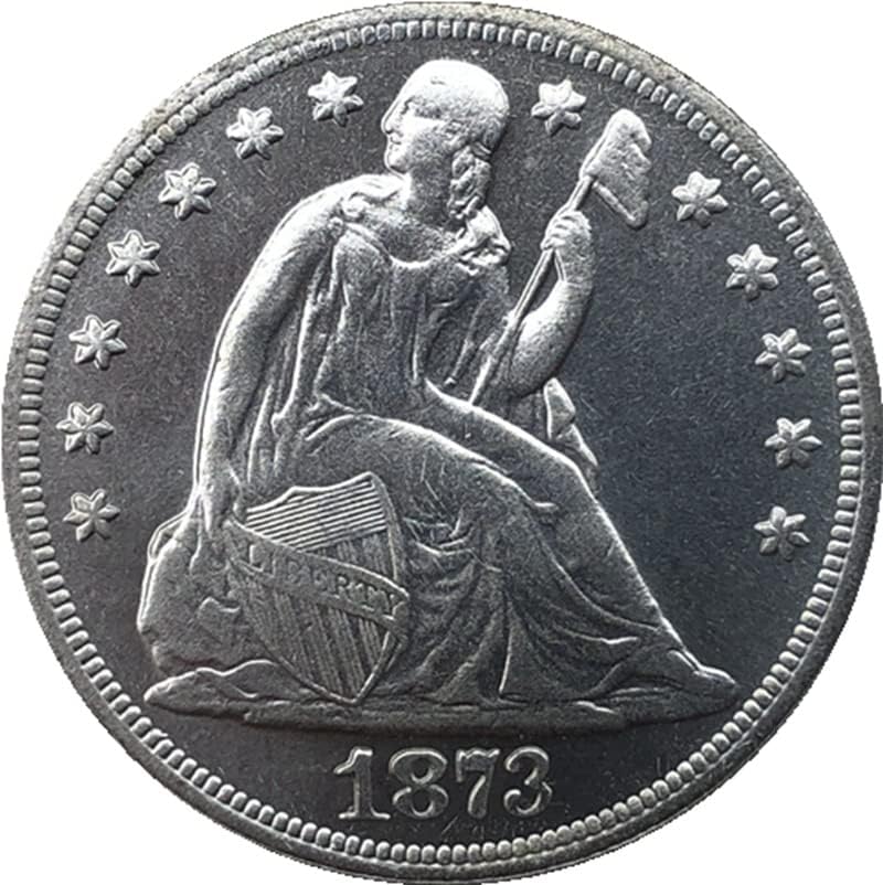 1873-C Amerikan Paraları Pirinç Gümüş Kaplama Paraları Antika El Sanatları Dış Hatıra Paraları