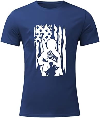 Yaz Erkek Gömlek Erkek Bahar ve Yaz Bağımsızlık Günü Kutlama Rahat Bağbozumu Sıkıntılı Paketi T Shirt