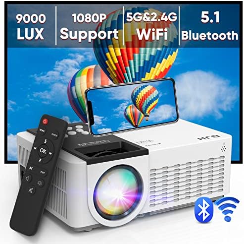 5G WiFi ve Bluetooth'lu Projektör,2023 Yükseltme 9000 Lümen Full HD 1080P Destekli Taşınabilir Projektör,HDMI,USB,AV, Dizüstü Bilgisayar