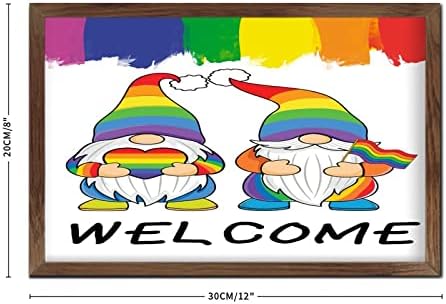 LGBTQ Eşcinsel Lezbiyen Gurur Geçit Gökkuşağı Gnome Ahşap Çerçeveli Işareti sanat dekoru İlham Verici Renkler Eşcinsel Sevimli Hayvan