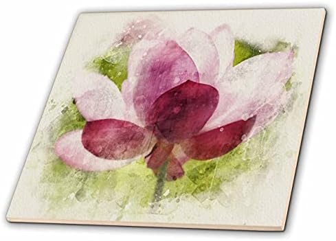 Suluboya Pembe ve Mor Çiçek Karolarının 3dRose Güzel Görüntüsü (ct_349401_1)