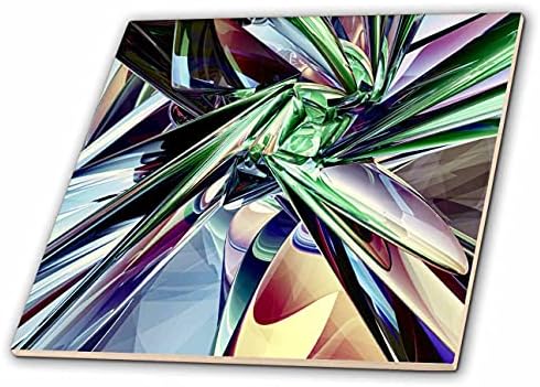 Kaotik 3dRose Dijital sanat, Bir yansıtan organik metalik şekiller. - Fayans (ct_350175_1)