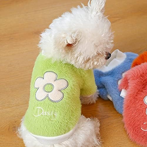 Sonbahar ve Kış Köpek Gömlek Çiçek Köpek Giysileri Sıcak Yelek Küçük Köpek Teddy Bichon Yorkshire Terrier Ekip Boyun A3 S