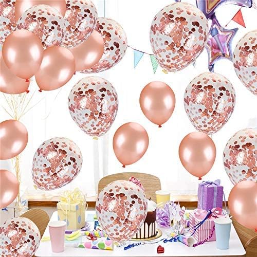 Sorive Lacivert ve Gül Altın konfeti balonları Parti Dekorasyon Sevgililer Gelin Duş Düğün Nişan Tatlı 16 Doğum Günü Mezuniyet Malzemeleri