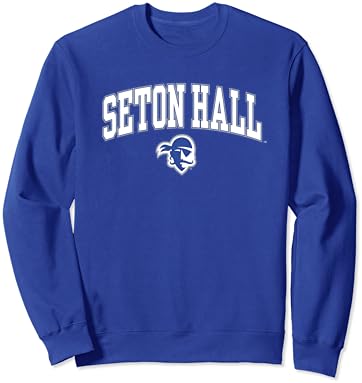 Seton Hall Korsanları Mavi Resmi Lisanslı Sweatshirt Üzerine Kemer Taktı