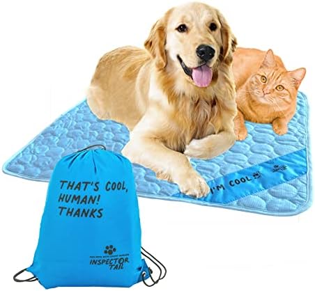 MÜFETTİŞ KUYRUK Kendini soğutma matı için Köpek + Ücretsiz ipli çanta / Yıkanabilir ve Taşınabilir Pet Yumuşak Ped için Kapalı veya