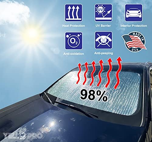 YelloPro Otomatik Özel Fit Yansıtıcı Ön Cam Güneşlik 1992- 2017 2018 2019 2020 2021 2022 2023 Ford E Serisi E Serisi E-150 E-250