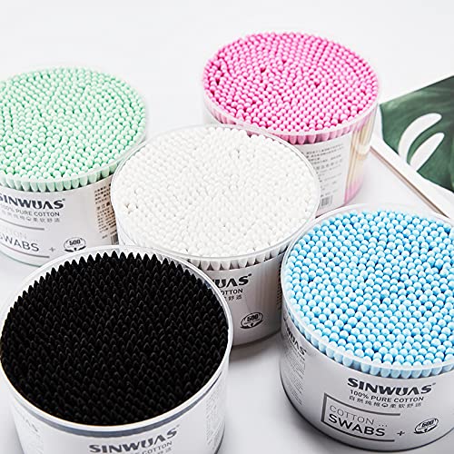 500/1000 adet Tek Kullanımlık çift başlı pamuklu çubuklar steril makyaj temizleyici dezenfeksiyon kulak temizleme ev pamuklu çubuklar