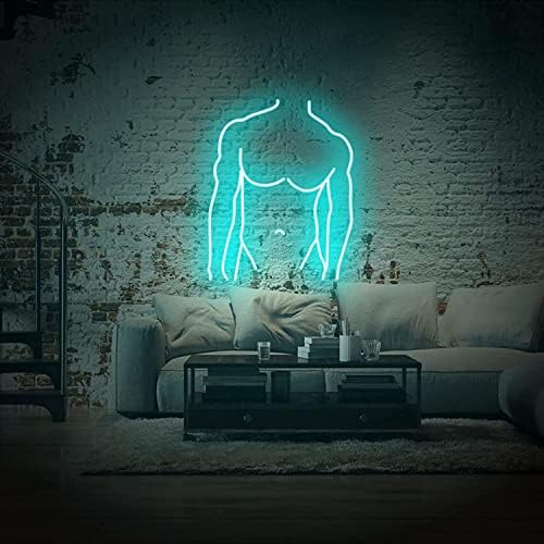 DVTEL adam vücut Neon burcu ışıkları, özel spor dekor duvar asılı ışık tabela LED gece ışıkları, 40X51 cm, mavi otel restoran Bar kahve