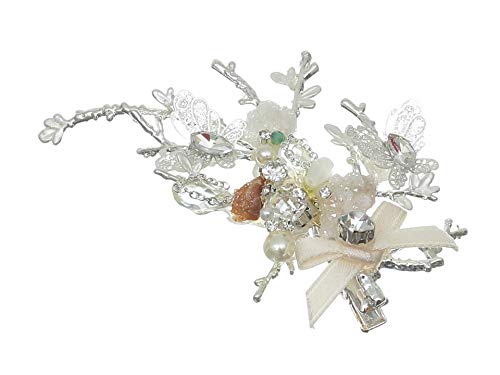 SAMKY 1 Çift Buket Kelebek Şerit Alabaster Opal Kristal Saç Klipleri-Altın T1255