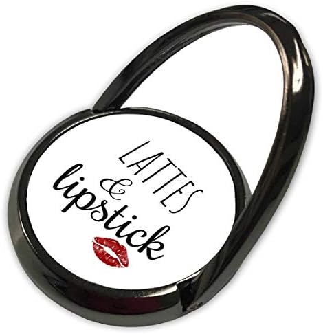 3dRose Stamp City-Tipografi-Kırmızı öpücüklü Latte ve Ruj. Beyaz üzerine siyah Yazı. - Telefon Görüşmesi (phr_321687_1)